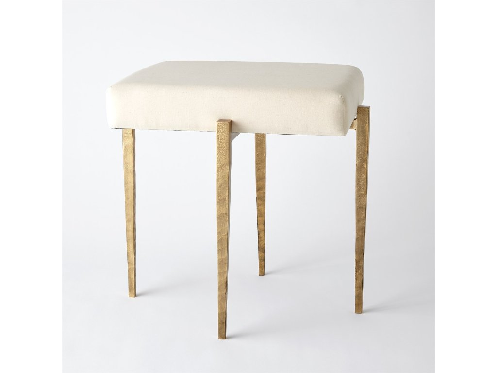 Laforge Bench-Antique Gold with Muslin Cushion-Sm - image 1