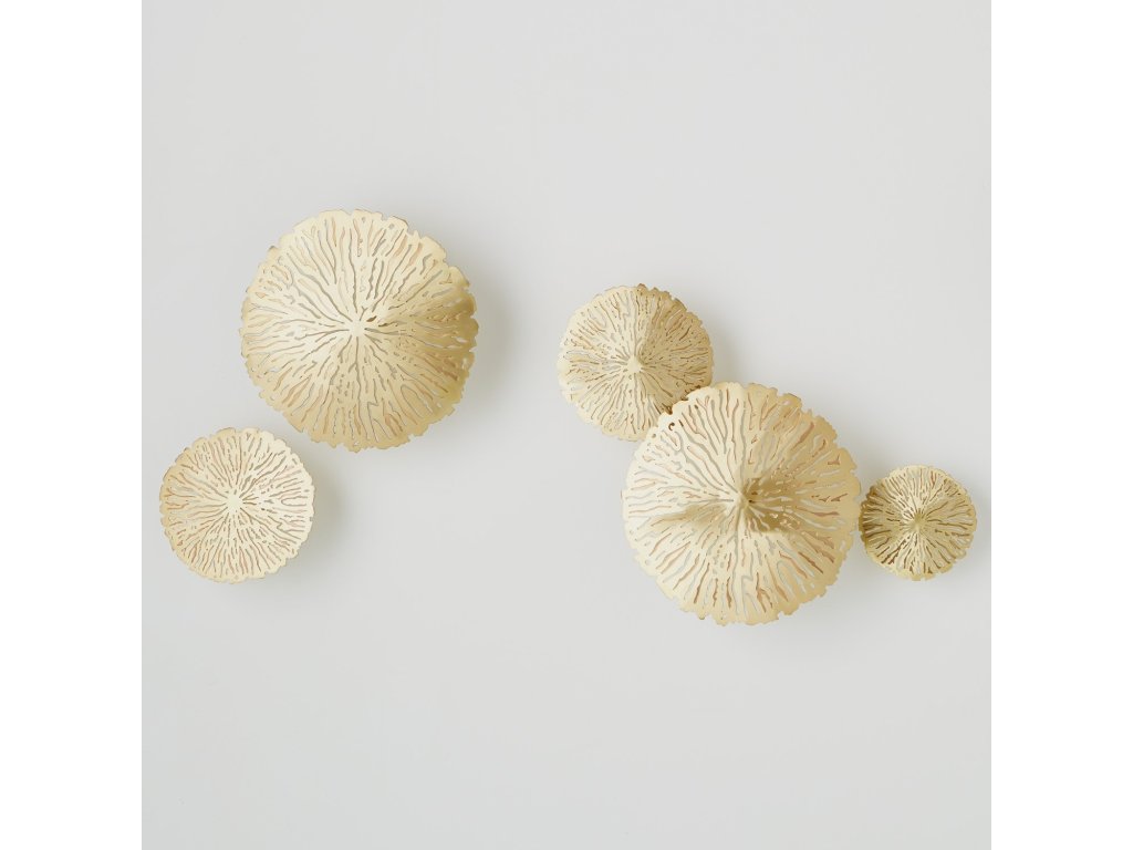 S/3 Lily Pad Clusters-Antique Brass - image 1