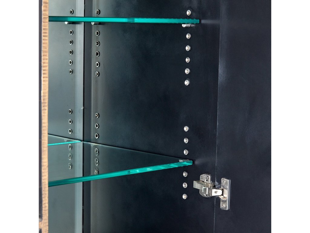 Horn Inlay Bar Cabinet-Black/Antique Brass - image 6