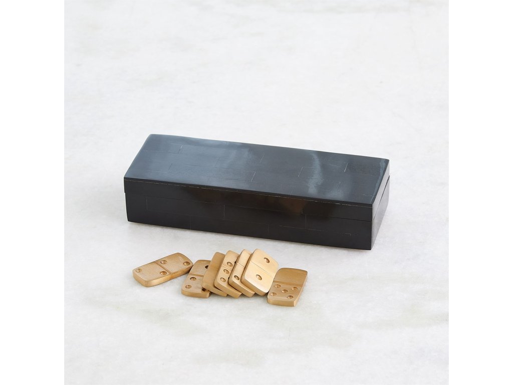 Boxed Bone Domino Set-Black - image 4
