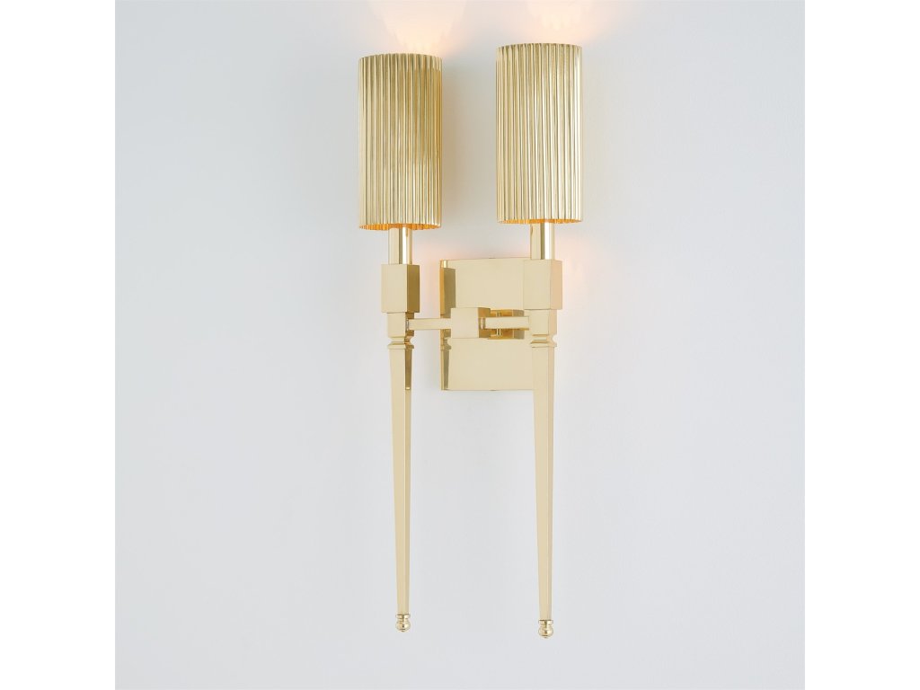 Fluted Single Sconce-Brass - image 1