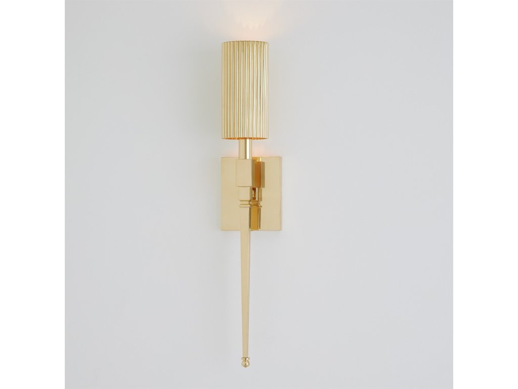 Fluted Single Sconce-Brass - image 3