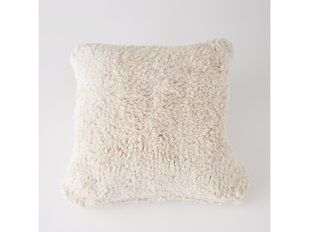 Cotton Woven Pillow-Ivory - image 1
