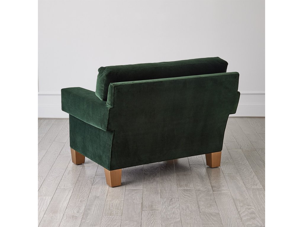 Square Arm Chair-Green Velvet - image 2