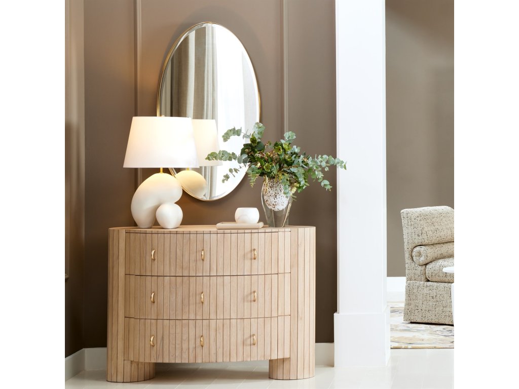 Elongated Oval Mirror-Brass-Sm - image 6