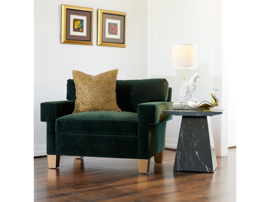 Square Arm Chair-Green Velvet - image 4