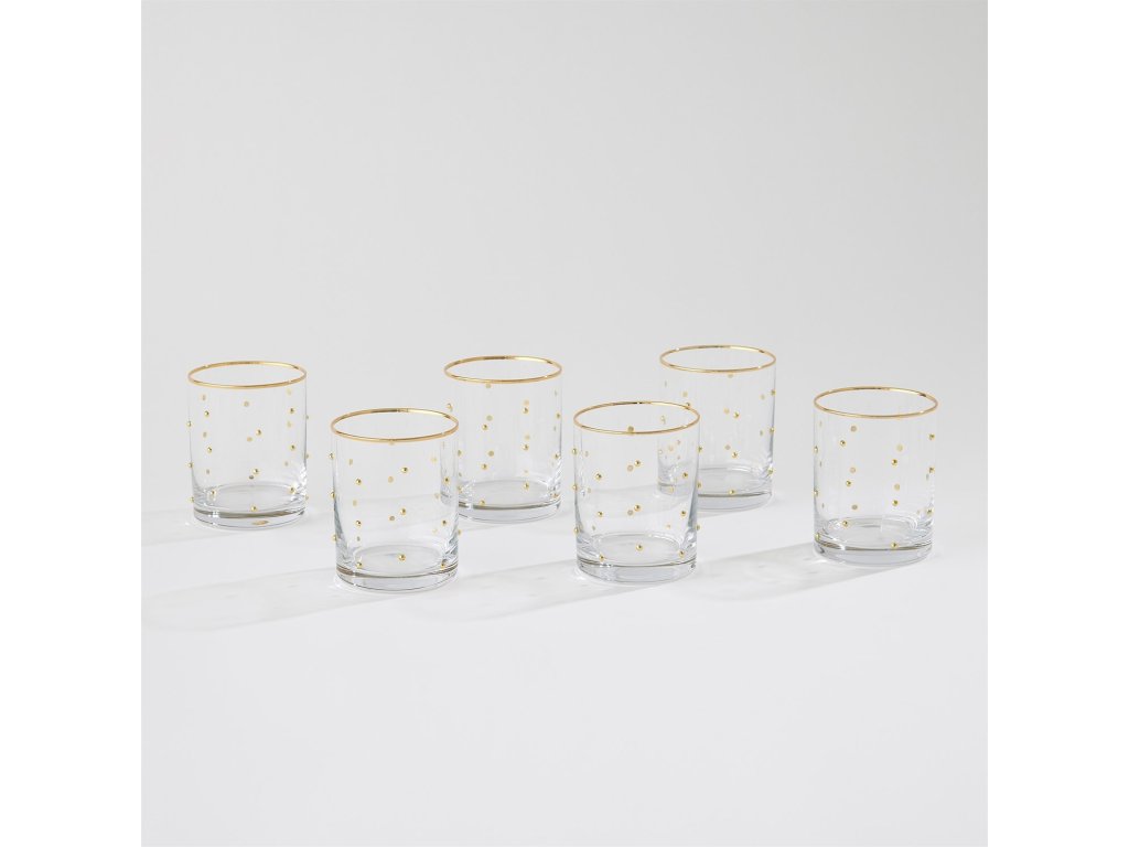 S/6 Celebration DOF Glasses-Clear with Gold Dots - main image