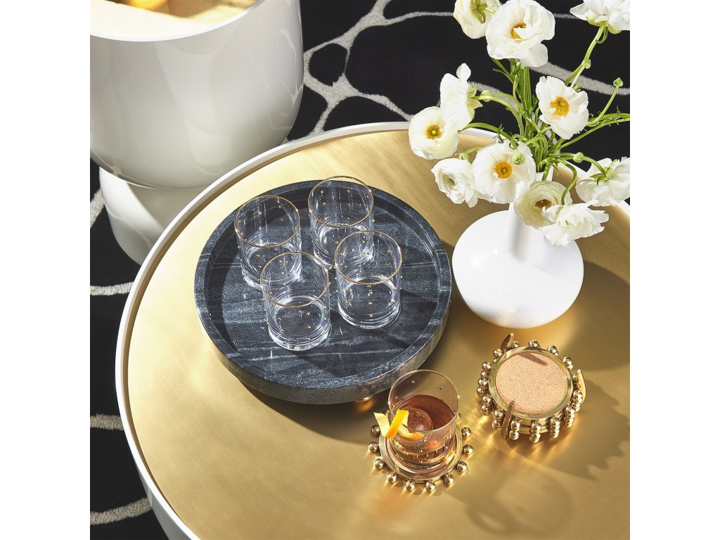 S/6 Celebration DOF Glasses-Clear with Gold Dots - image 5