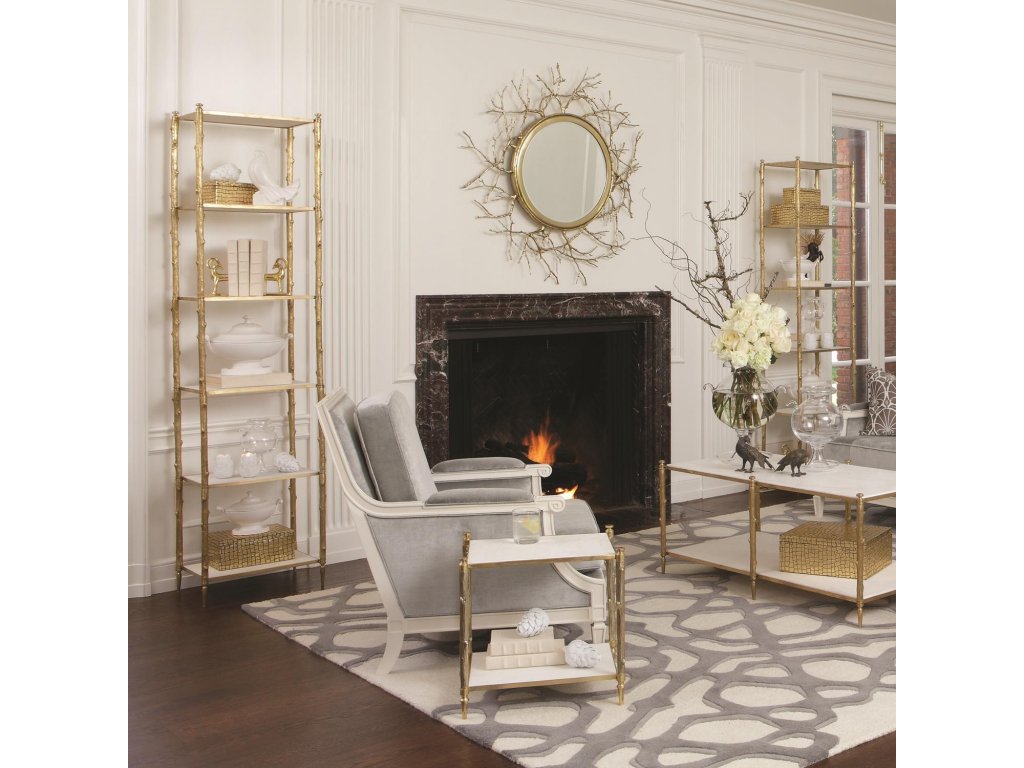 Arbor Etagere-Brass/White Marble - image 1