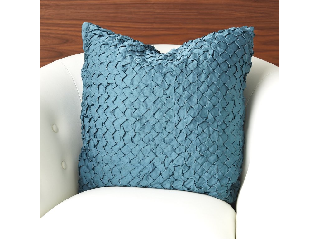 Diamond Ruche Pillow-Dusty Blue - image 1