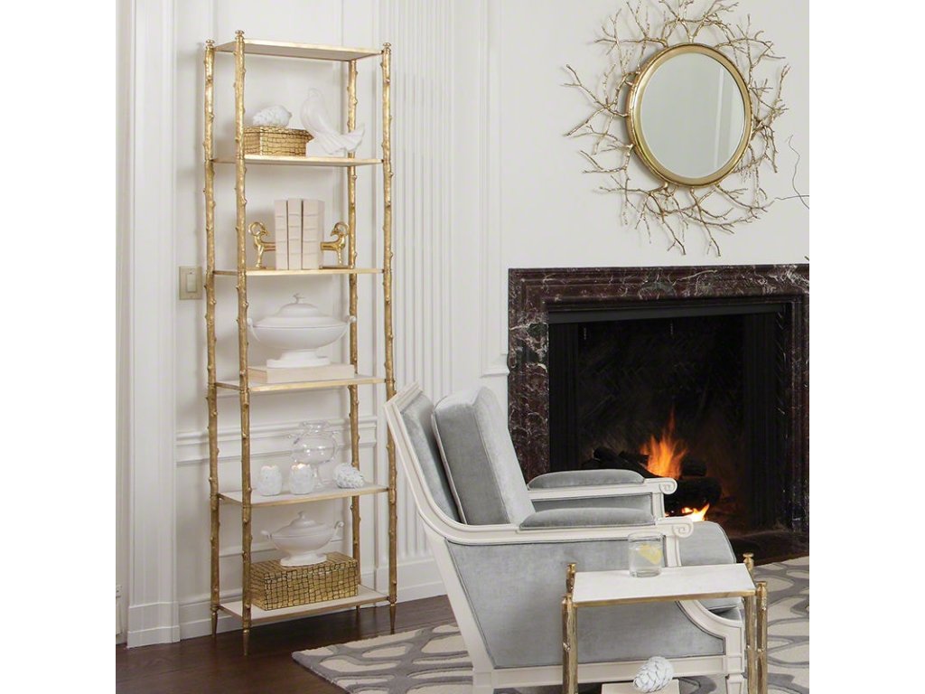Arbor Etagere-Brass/White Marble - main image