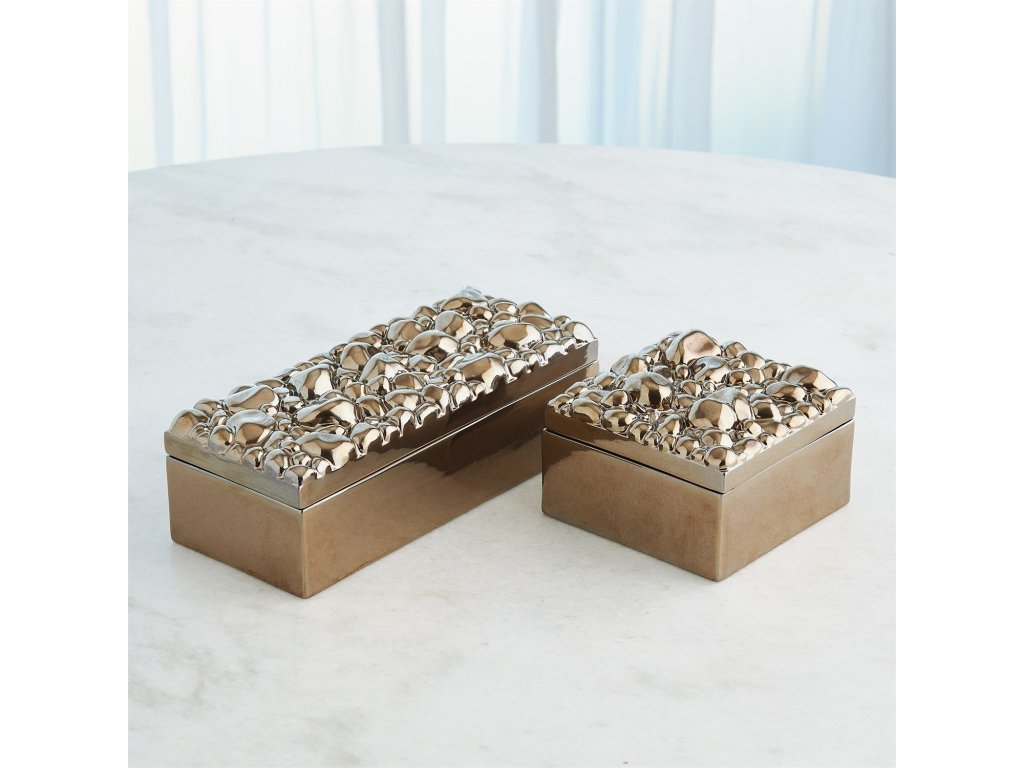 Pebbles Rectangular Box-Bronze - image 3