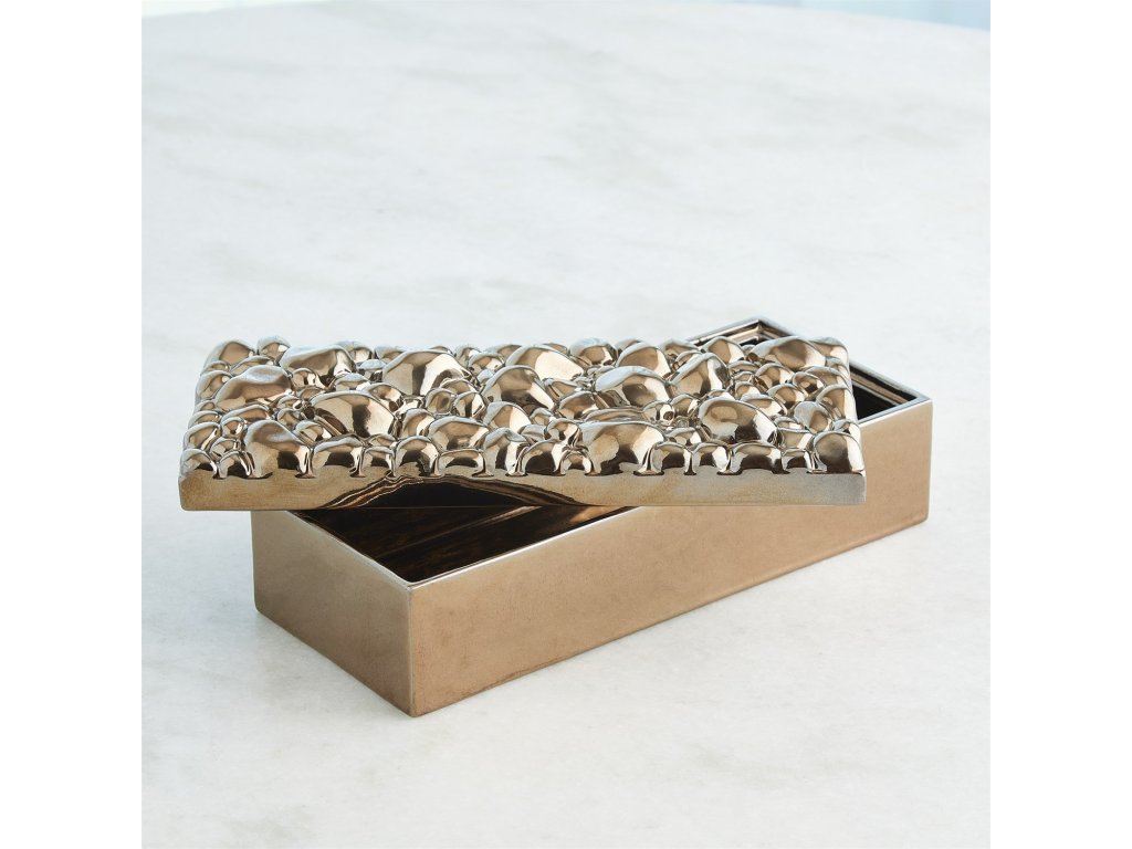 Pebbles Rectangular Box-Bronze - image 5