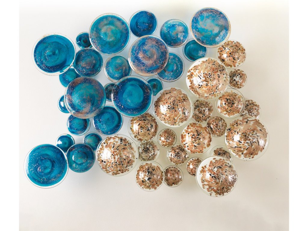 S/4 Glass Wall Mushrooms-Blue - image 1