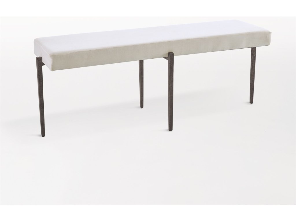 Laforge Bench-Natural Iron with Muslin Cushion-Lg - image 1