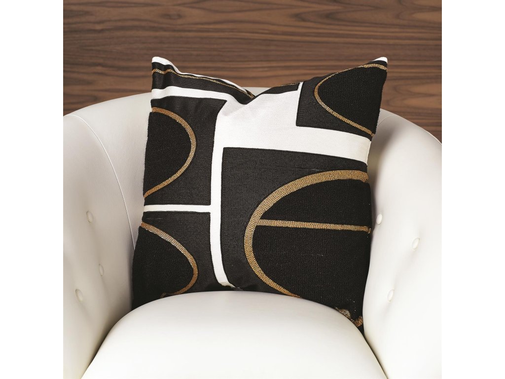 Brass Loop Pillow-Beige/Black - main image