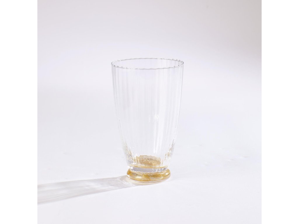 Footed Water Glass-Gold-Lg - image 1