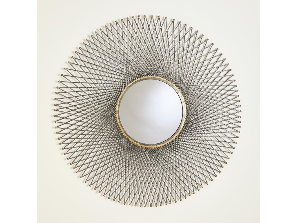 Spokes Mirror with Ball Points-Natural Iron-Sm - main image