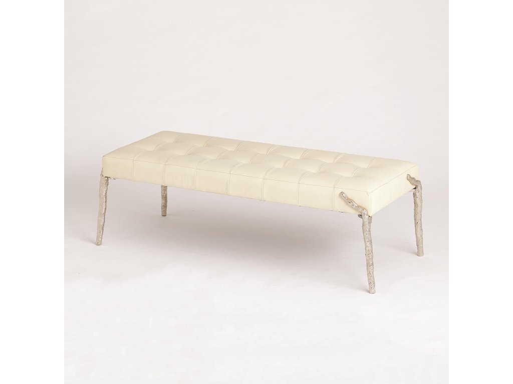 Bristol Branch Bench-Ivory Leather - main image