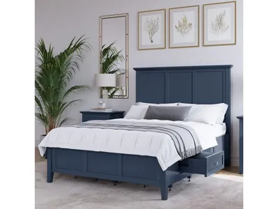 Grace Four Drawer Platform Storage Bed in Blueberry