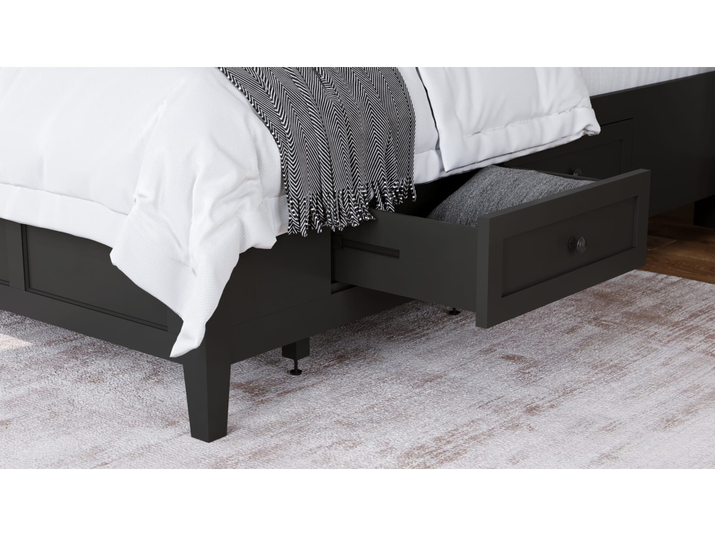 Grace Four Drawer Platform Storage Bed in Raven Black - main image