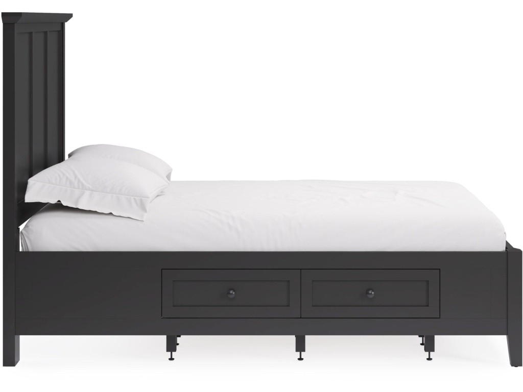Grace Four Drawer Platform Storage Bed in Raven Black - image 3