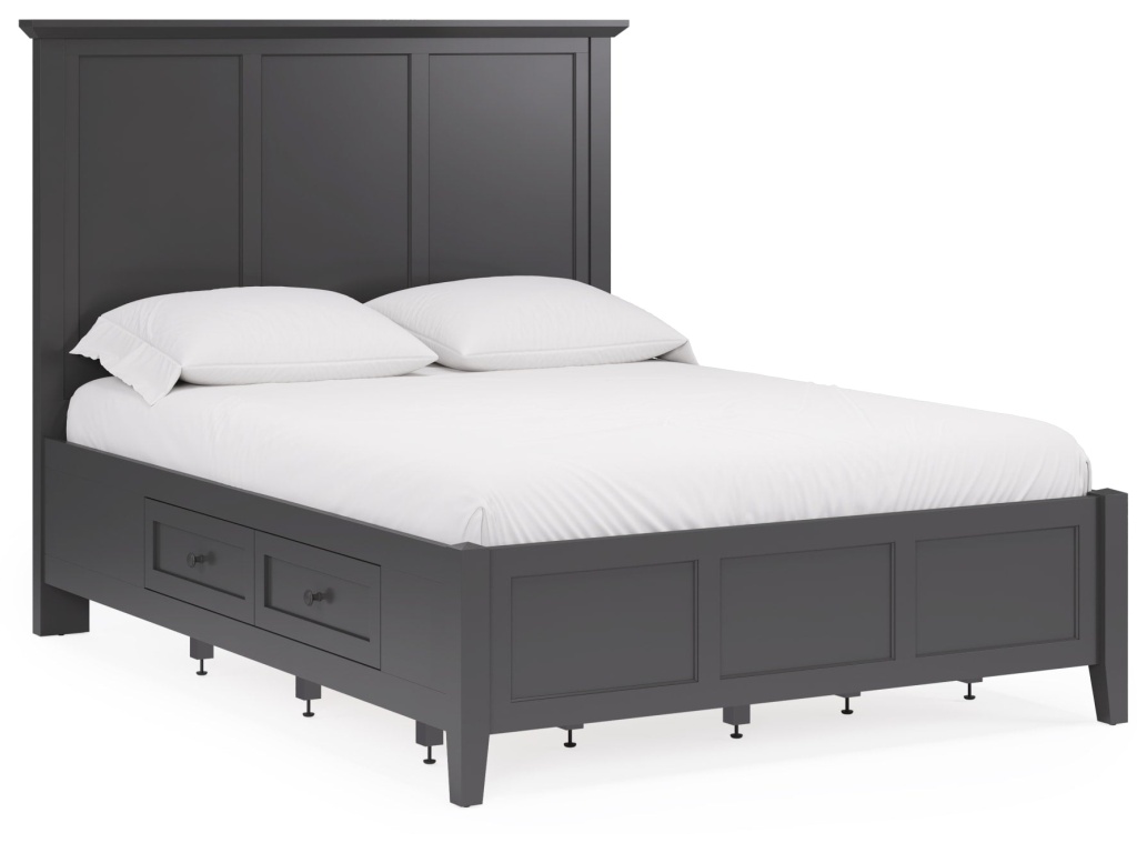 Grace Four Drawer Platform Storage Bed in Raven Black - image 4