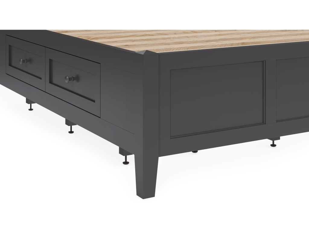 Grace Four Drawer Platform Storage Bed in Raven Black - image 9