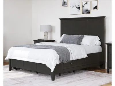 Grace Four Drawer Platform Storage Bed in Raven Black