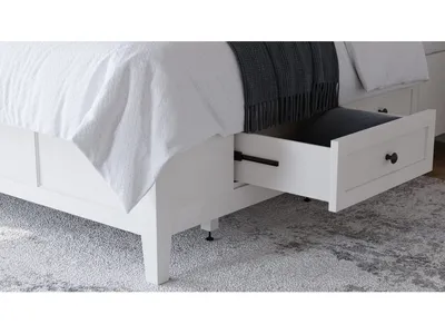 Grace Four Drawer Platform Storage Bed in Snowfall White