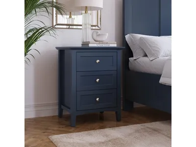 Grace Three Drawer Nightstand in Blueberry
