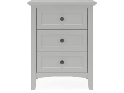 Grace Three Drawer Nightstand in Elephant Grey - Alternative View