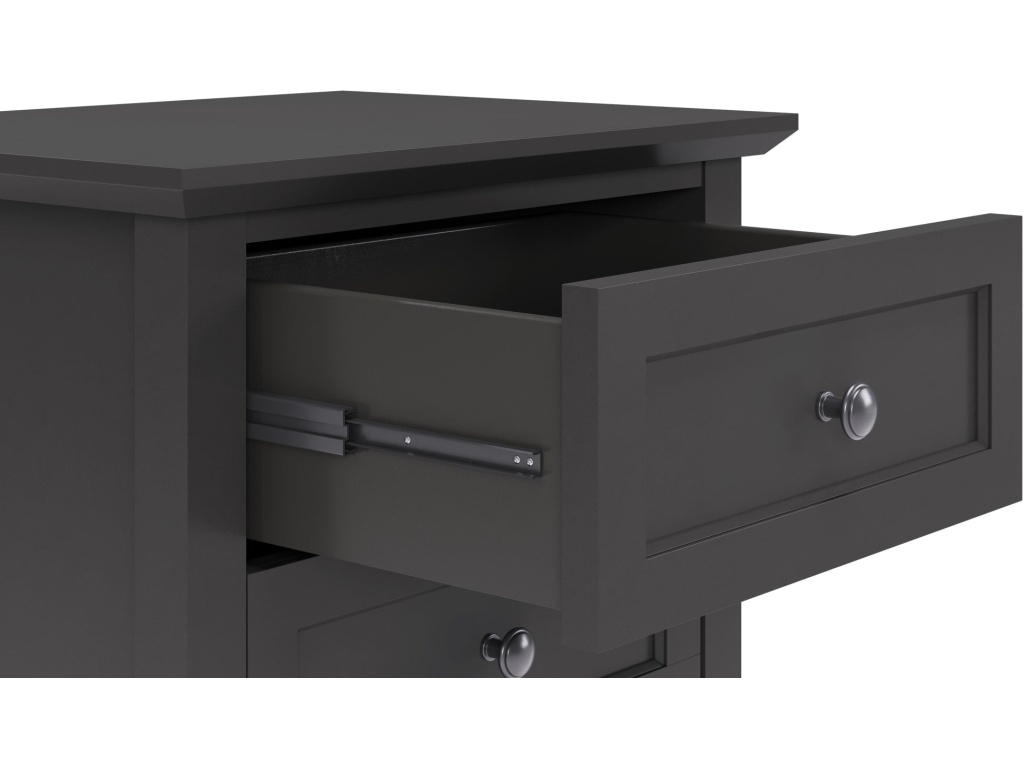Grace Three Drawer Nightstand in Raven Black - image 1