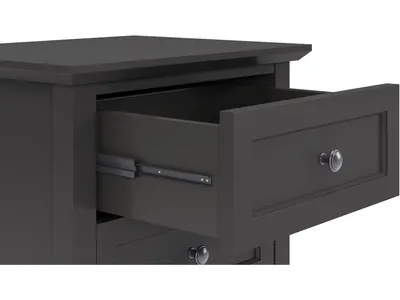 Grace Three Drawer Nightstand in Raven Black - Alternative View