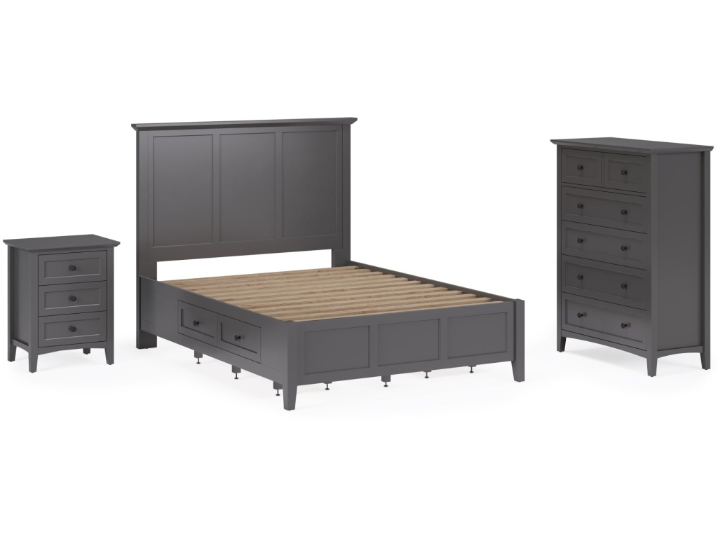 Grace Three Drawer Nightstand in Raven Black - image 13