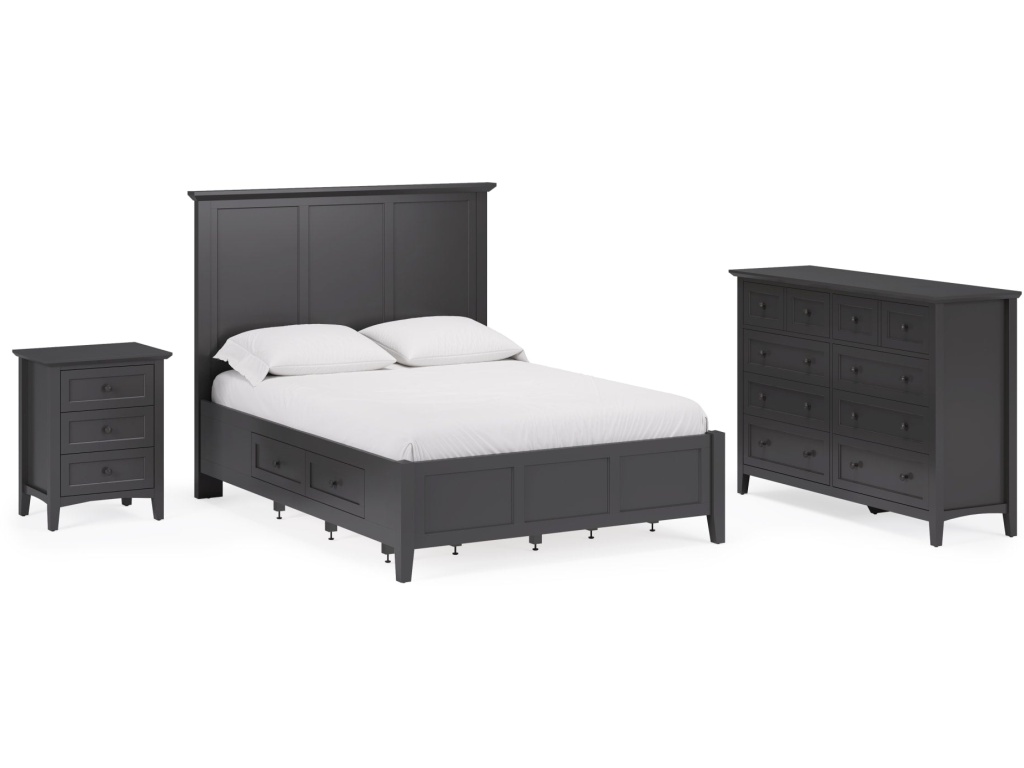 Grace Three Drawer Nightstand in Raven Black - image 9