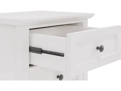 Grace Three Drawer Nightstand in Snowfall White - Alternative View