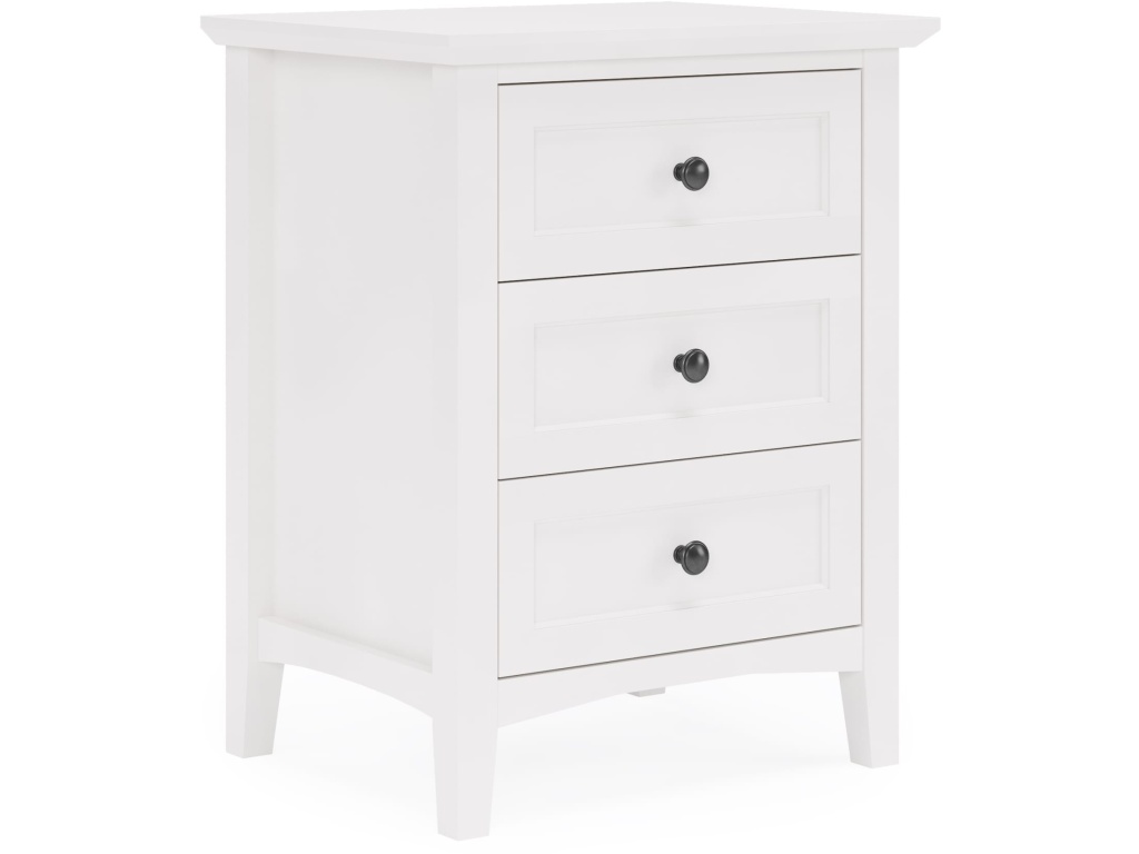 Grace Three Drawer Nightstand in Snowfall White - image 4