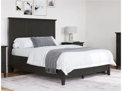 Grace Three Panel Bed in Raven Black