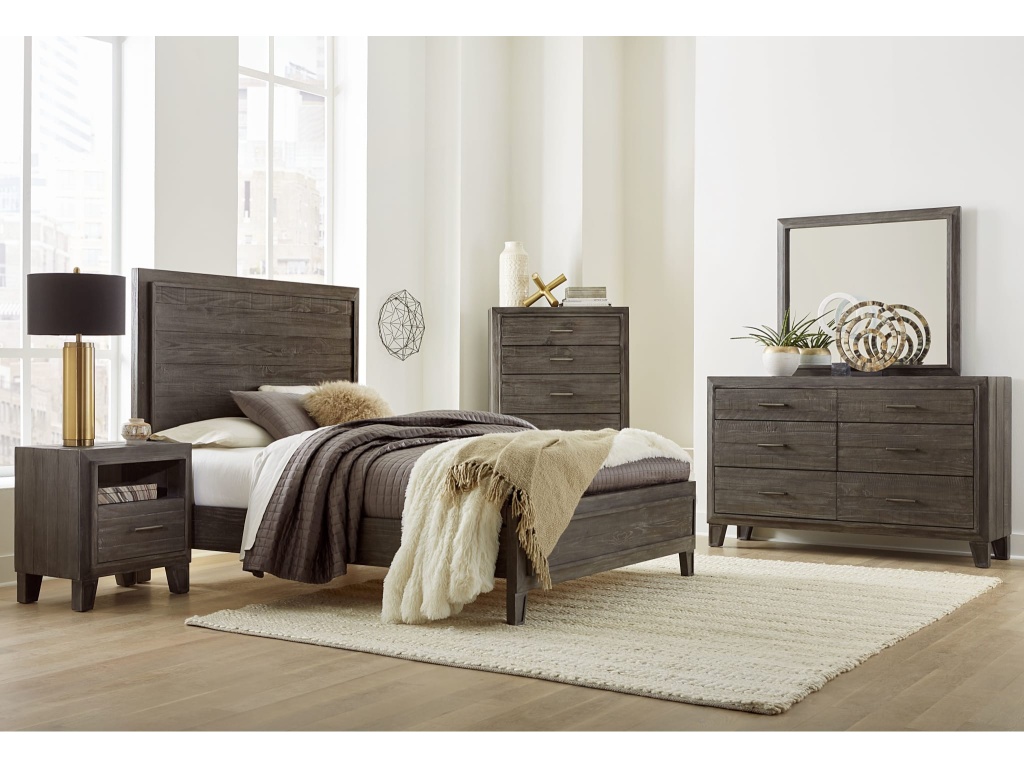 Hadley Solid Wood Panel Bed in Onyx - main image