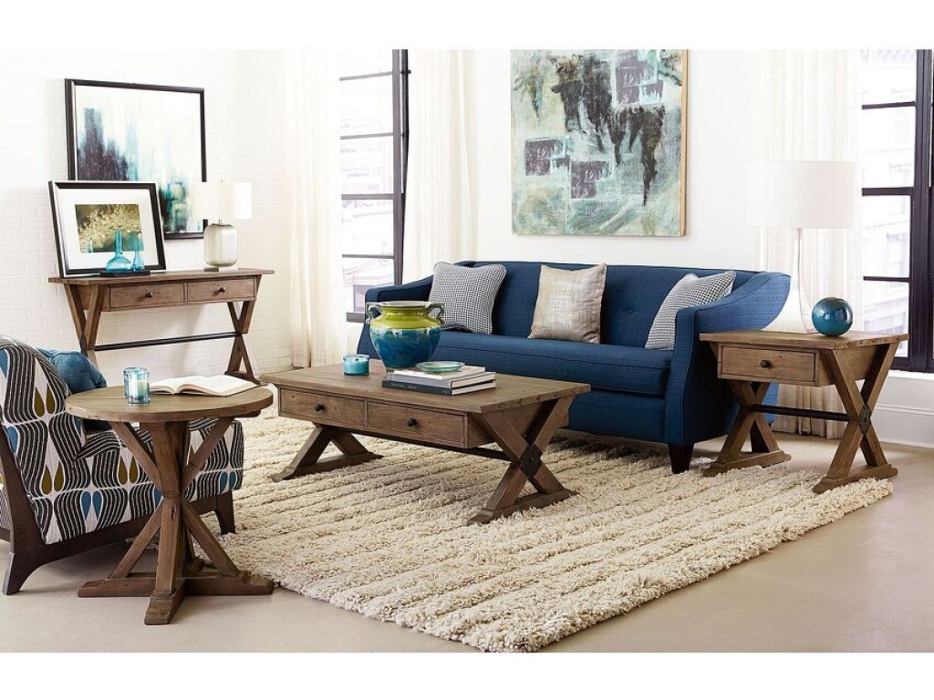 Trestle Round End Table - image 1