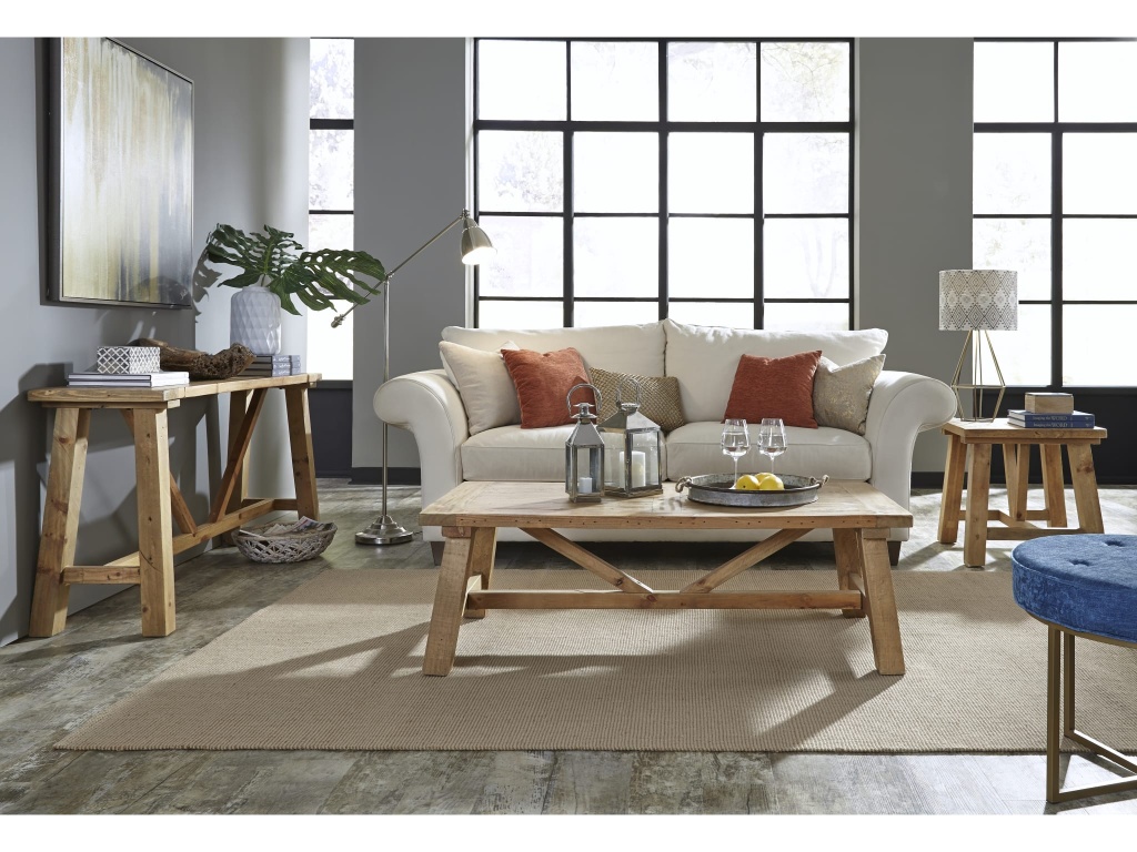 Harby Reclaimed Wood Rectangular Coffee Table in Rustic Tawny - image 1
