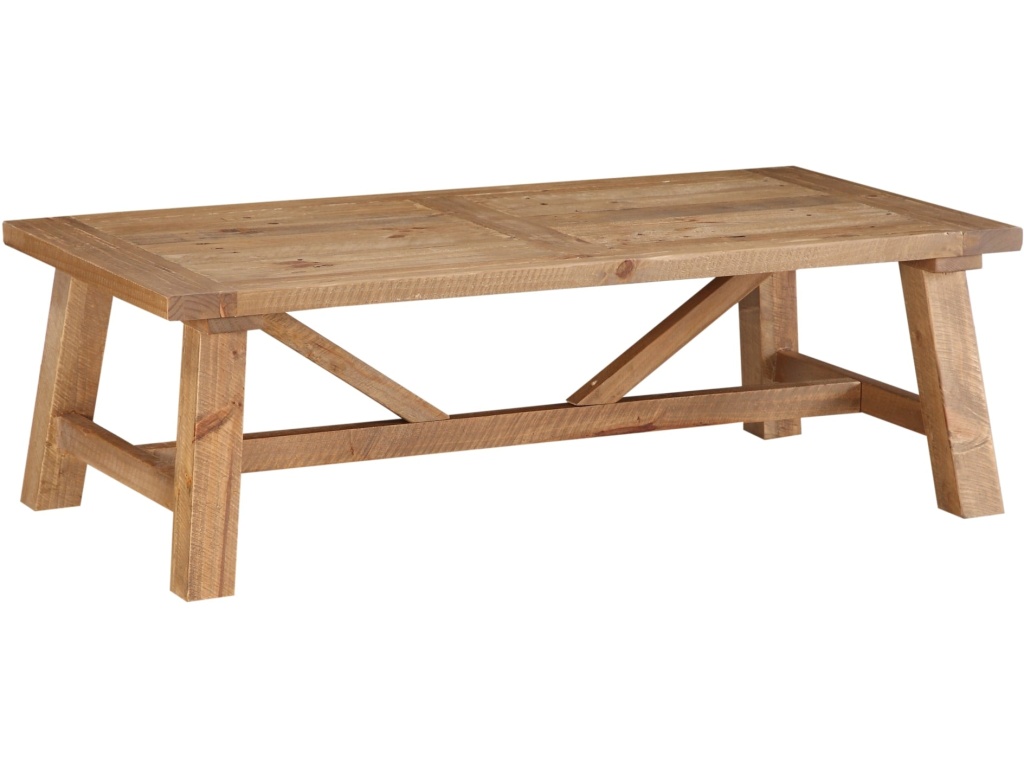 Harby Reclaimed Wood Rectangular Coffee Table in Rustic Tawny - image 2