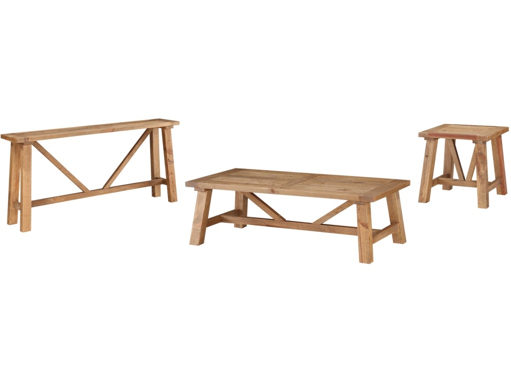 Harby Reclaimed Wood Rectangular Coffee Table in Rustic Tawny - image 5