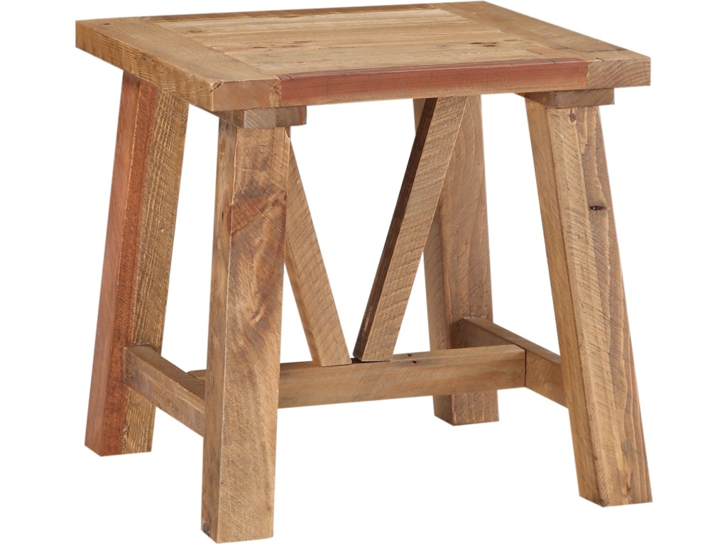 Harby Reclaimed Wood Square Side Table in Rustic Tawny - image 2