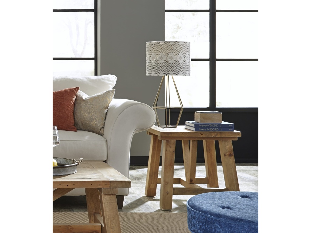 Harby Reclaimed Wood Square Side Table in Rustic Tawny - main image