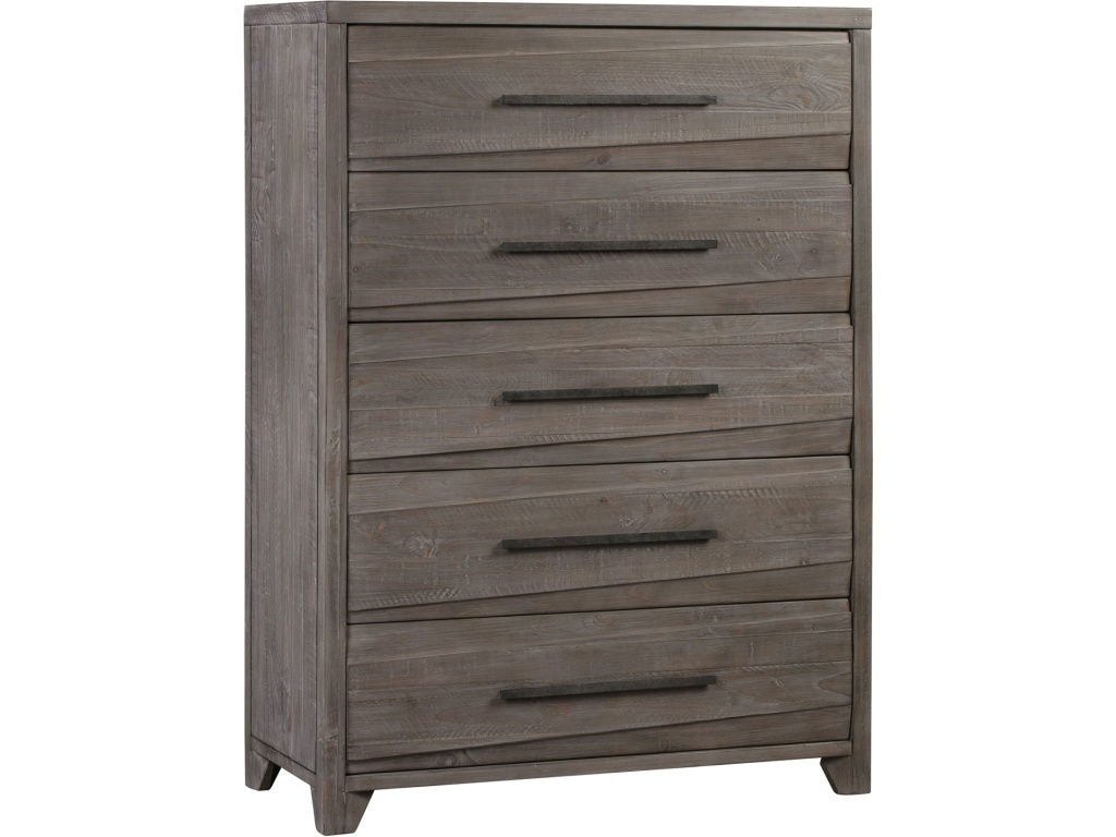 Hearst Solid Wood Five Drawer Chest in Sahara Tan - image 3