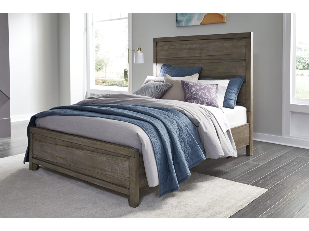Hearst Solid Wood Panel Bed in Sahara Tan - image 1