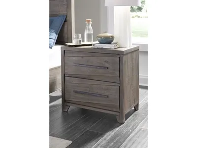 Hearst Solid Wood Two Drawer Nighstand in Sahara Tan