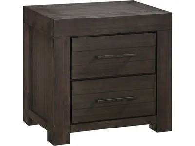 Heath Two Drawer Nightstand in Basalt Grey